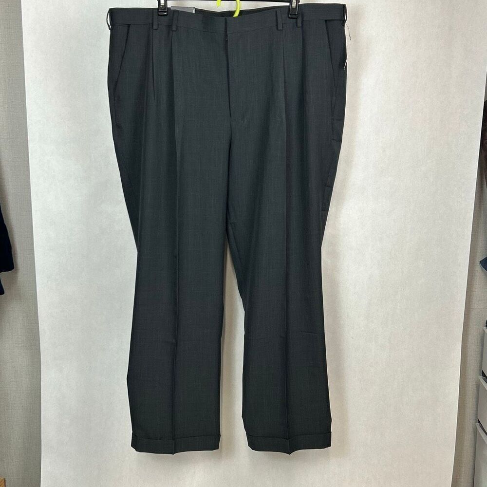 NEW Van Heusen Men’s Pants Slacks Gray Sz 46x32 Big & Tall Flex Waistband Premiu